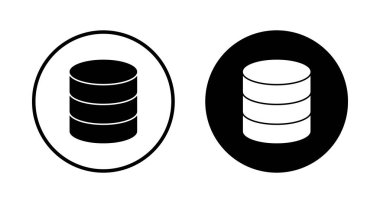 Veritabanı simgesi vektörü beyaz arkaplanda izole edildi. veritabanı vektörü simgesi