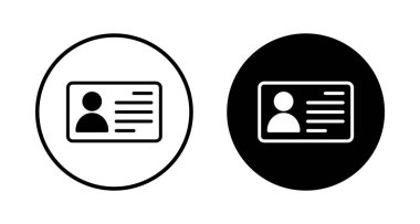 Lisans simgesi vektörü beyaz arkaplanda izole edildi. Kimlik simgesi. Kimlik kartı