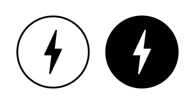 Şimşek simgesi vektörü beyaz arkaplanda izole edildi. Kilit simgesi vektörü. Enerji ve gök gürültüsü elektrik simgesi
