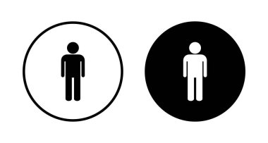 Beyaz arkaplanda insan simgesi vektörü izole edildi. Erkek ikon vektörü. insan sembolü