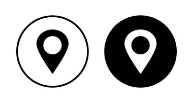 Pin simgesi vektörü beyaz arkaplanda izole edildi. Konum simgesi. Harita işaretleyici simgesi. Nokta. Yer bulucu. Adres