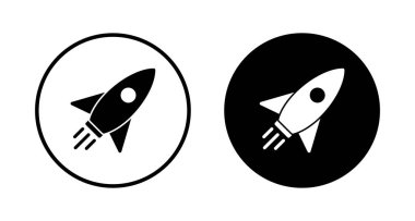 Roket ikon vektörü beyaz arkaplanda izole edildi. Kavram Simgesini Başlat. Başlangıç simgesi