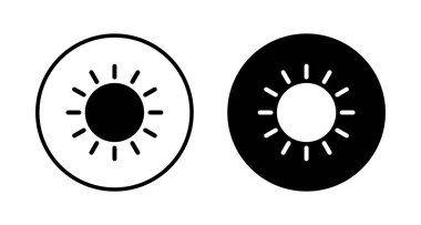 Beyaz arkaplanda izole edilmiş güneş simgesi vektörü. Güneş vektörü simgesi