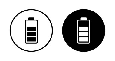 Batarya ikonu vektörü beyaz arkaplanda izole edildi. Batarya vektör simgesi. Şarj seviyesi. pil yükleme simgesi