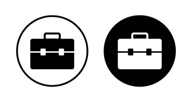 Beyaz arkaplanda izole edilmiş evrak çantası simgesi vektörü. Evrak çantası vektör simgesi