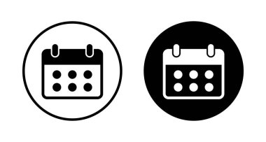 Takvim simgesi vektörü beyaz arkaplanda izole edildi. Takvim sembolü. Takvim vektör simgesi. Son teslim tarihi. Randevu. Süre
