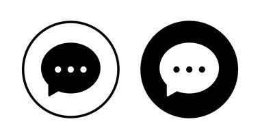 Sohbet simgesi vektörü beyaz arkaplanda izole edildi. Sohbet vektörü simgesi. Konuşma balonu. Mesaj var. Bizimle irtibata geç