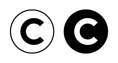 Telif hakkı simgesi vektörü beyaz arkaplanda izole edildi. telif hakkı sembolleri