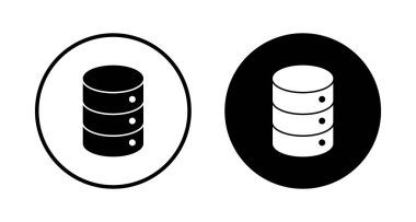 Veritabanı simgesi vektörü beyaz arkaplanda izole edildi. veritabanı vektörü simgesi