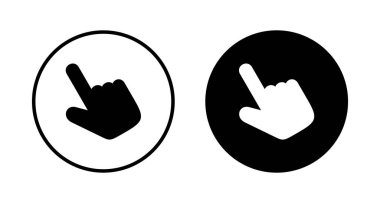 Beyaz arkaplanda el imleci simgesi vektörü izole edildi. El tıklama simgesi. Parmak gösterici vektörü