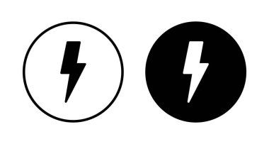 Şimşek simgesi vektörü beyaz arkaplanda izole edildi. Kilit simgesi vektörü. Enerji ve gök gürültüsü elektrik simgesi