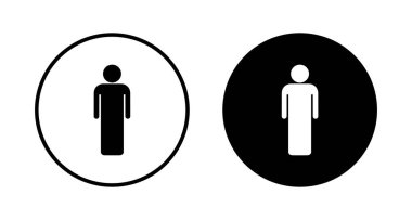 Beyaz arkaplanda insan simgesi vektörü izole edildi. Erkek ikon vektörü. insan sembolü