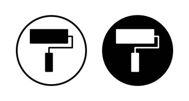 Beyaz arkaplanda izole edilmiş resim simgesi vektörü. Fırça vektör simgesini boya. Boya silindiri simgesi