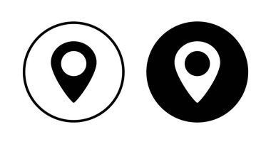 Pin simgesi vektörü beyaz arkaplanda izole edildi. Konum simgesi. Harita işaretleyici simgesi. Nokta. Yer bulucu. Adres