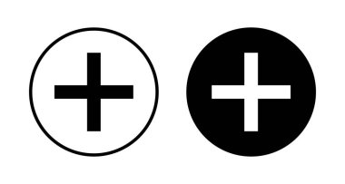 Artı beyaz arkaplanda izole edilmiş simge vektörü. Artı simge ekle. Toplama işareti. Tıbbi Artı simgesi