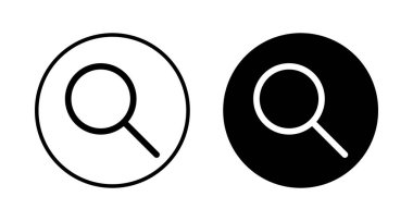 Beyaz arkaplanda izole edilmiş bir simge vektörü ara. Cam vektör simgesi. Büyüteç simgesini ara. Bul