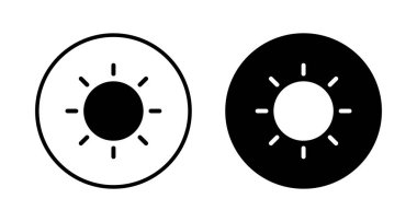 Beyaz arkaplanda izole edilmiş güneş simgesi vektörü. Güneş vektörü simgesi