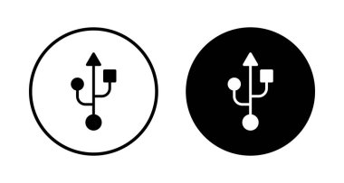 Beyaz arkaplanda izole edilmiş Usb simgesi vektörü. Flash disk simgesi vektörü