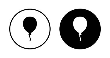 Beyaz arkaplanda izole edilmiş balon simgesi vektörü. Parti balonu süsleme doğum günü vektörü. Balon vektör simgesi