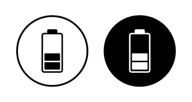 Batarya ikonu vektörü beyaz arkaplanda izole edildi. Batarya vektör simgesi. Şarj seviyesi. pil yükleme simgesi