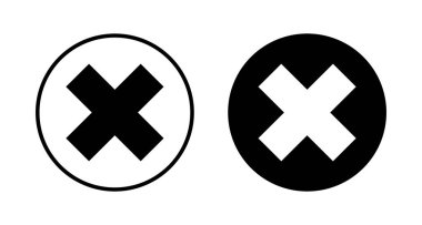 Beyaz arkaplanda izole edilmiş simge vektörünü kapat. Simgeyi sil. sil, iptal et, çıkış sembolü