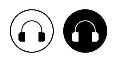 Kulaklık simgesi vektörü beyaz arkaplanda izole edildi. Kulaklık vektör simgesi. Ara bizi.