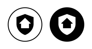 Ev sigortası ikonu vektörü beyaz arka planda izole edildi. ev koruma simgesi