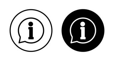 Bilgi simgesi vektörü beyaz arkaplanda izole edildi. Bilgi işareti var. Bizim hakkımızda