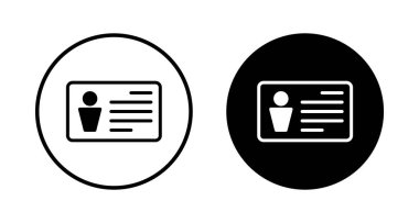 Lisans simgesi vektörü beyaz arkaplanda izole edildi. Kimlik simgesi. Kimlik kartı