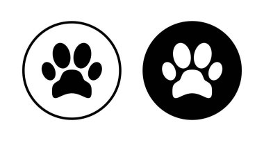 Pençe simgesi vektörü beyaz arkaplanda izole edildi. Paw Yazdırma simgesi