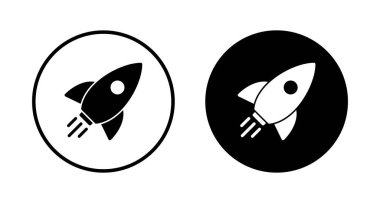 Roket ikon vektörü beyaz arkaplanda izole edildi. Kavram Simgesini Başlat. Başlangıç simgesi