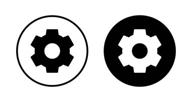 Simge vektörü beyaz arkaplanda izole ediliyor. vektör simgesi ayarlanıyor. Çarklar Simgesi Simgesi. Dişliler