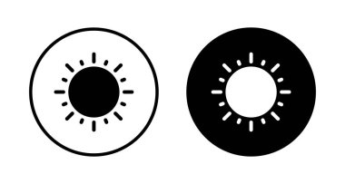 Beyaz arkaplanda izole edilmiş güneş simgesi vektörü. Güneş vektörü simgesi