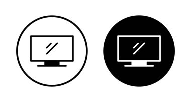 Beyaz arkaplanda izole edilmiş televizyon simgesi vektörü. Televizyon simgesi