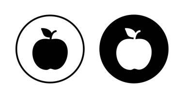 Elma simgesi vektörü beyaz arkaplanda izole edildi. Apple vektör simgesi.