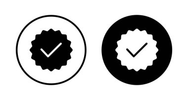 Beyaz arkaplanda izole edilmiş simge vektörü. Onaylı Madalya Simgesi vektörü. işaretle