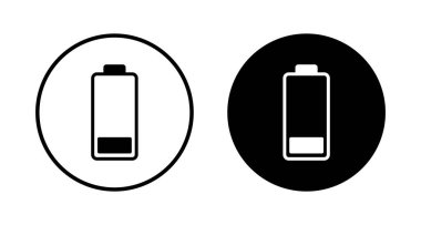 Batarya ikonu vektörü beyaz arkaplanda izole edildi. Batarya vektör simgesi. Şarj seviyesi. pil yükleme simgesi