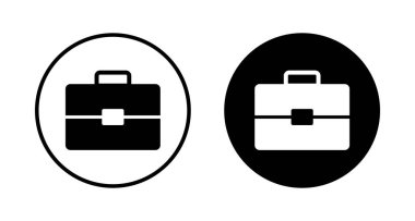 Beyaz arkaplanda izole edilmiş evrak çantası simgesi vektörü. Evrak çantası vektör simgesi