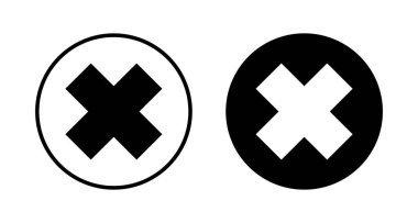 Beyaz arkaplanda izole edilmiş simge vektörünü kapat. Simgeyi sil. sil, iptal et, çıkış sembolü