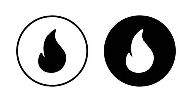Beyaz arkaplanda izole edilmiş ikon vektörünü ateşle. Alev simgesi şablonunu ateşle. Ateş alevleri sembol vektörü