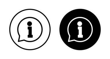 Bilgi simgesi vektörü beyaz arkaplanda izole edildi. Bilgi işareti var. Bizim hakkımızda