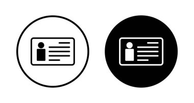 Lisans simgesi vektörü beyaz arkaplanda izole edildi. Kimlik simgesi. Kimlik kartı