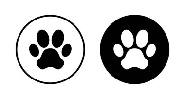 Pençe simgesi vektörü beyaz arkaplanda izole edildi. Paw Yazdırma simgesi