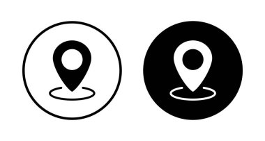 Pin simgesi vektörü beyaz arkaplanda izole edildi. Konum simgesi. Harita işaretleyici simgesi. Nokta. Yer bulucu. Adres