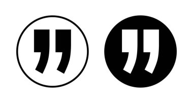 Beyaz arkaplanda izole edilmiş simge vektörü. Alıntı işareti simgesi. Tırnak işareti sembolü.