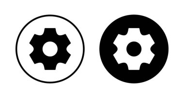 Simge vektörü beyaz arkaplanda izole ediliyor. vektör simgesi ayarlanıyor. Çarklar Simgesi Simgesi. Dişliler