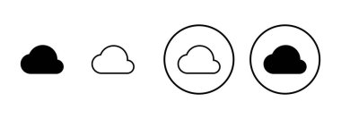 Beyaz arkaplanda bulut simgesi vektörü izole edildi. bulut hesaplama simgesi