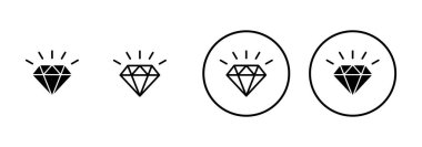 Elmas simgesi vektörü beyaz arkaplanda izole edildi. Elmas vektör simgesi. Gemstone sembolü