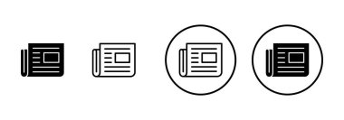 Beyaz arkaplanda izole edilmiş gazete simgesi vektörü. haber kağıt simgesi vektörü