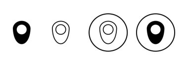 Pin simgesi vektörü beyaz arkaplanda izole edildi. Konum simgesi. Harita işaretleyici simgesi. Nokta. Yer bulucu. Adres